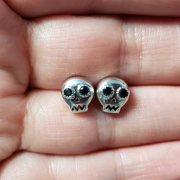 925 Sterling Silver Skull Halloween Cute Skeleton - Picture 2 of 8